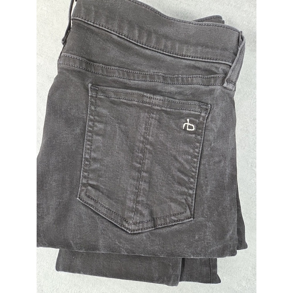 Rag & Bone High Rise Skinny Womens Jeans 30x27 Black Wash Stretch Ankle